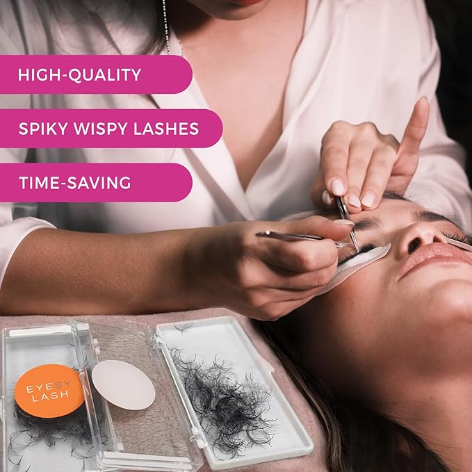 Eyesy Lash 500 Wispy Promade Fans - 5D 0.07 Size 10mm Curl D - Natural Wispy Lashes Loose Premade Lash Fans for Eyelash Extensions Handmade Pre Made Eyelashes for Spiky, Volume, Natural Look