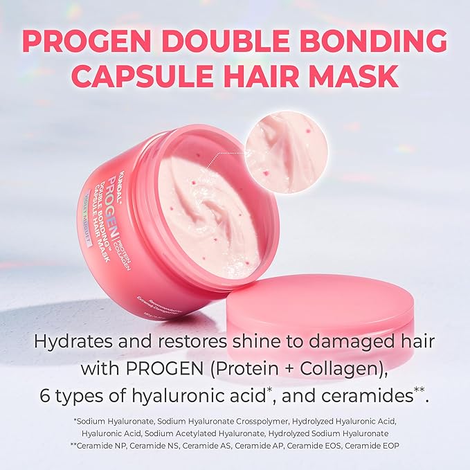 KUNDAL Protein Bonding Shampoo, Hair Mask, Serum Set, Damage Repair Care, Protein Bonding System, Heat Protection, Shine Boost, Violet Muguet, 300ml+200ml+50ml