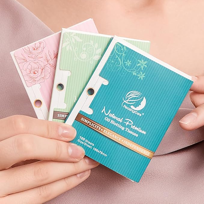 Rose Oil Blotting Sheets for Face, 100 Count Biodegradable Oil Absorbing Paper with Natural Rose Extract, Eco-Friendly Makeup-Friendly Blotting Papers for Oily Skin, Portable Face Sheets