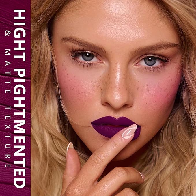 MAKI YIKA Dark Purple Lipstick for Women Color Stay Long Lasting Lipsticks No Smudge Matte Liquid Lipstick Transferproof Cruelty-Free Lip Color for Mother's Day,GOTHIC PLUM