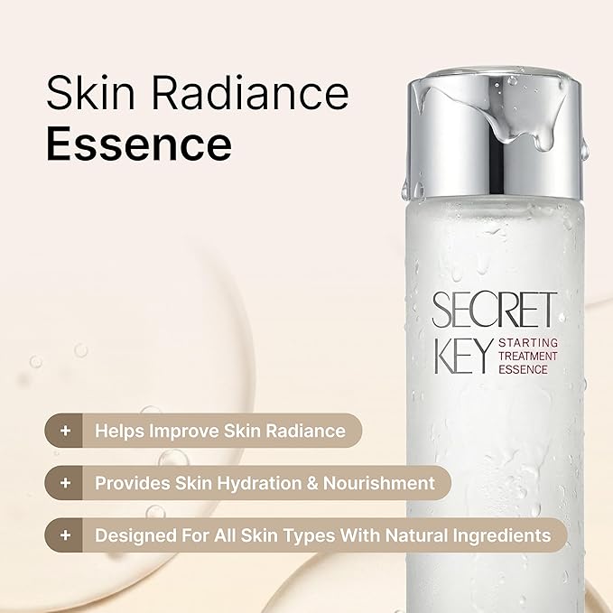 SECRETKEY Starting Care Essence Toner, Galactomyces Ferment Filtrate with Adenosine for Radiance Glass Skin, Hydrating Essence, Helps Improve Uneven Skin Tone, Korean Skin Care (5.24 Fl Oz / 155ml)