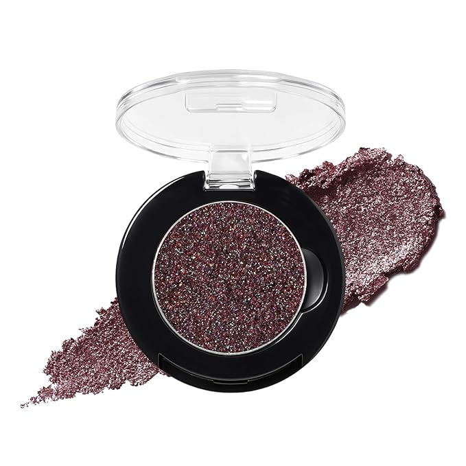 Refillable Eyeshadow Palette - Matte/Glitter/Duo-Chrome Pressed Powder & Cream Formula, Neutral/Shimmer/Smokey Multichrome, Travel-Friendly Iron Pan Refills (Glitter, D77)