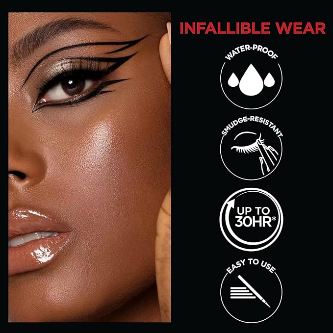 2PCS Waterproof Liquid Eyeliner, White and Black Eyeliner Set, Quick Drying Long-lasting Eye Liner for Makeup, Cruelty-Free Eyeliner Liquid Set Smudge Proof Easy To Use