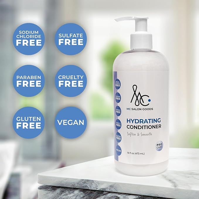 Hydrating Conditioner, 16 oz - (Sodium Chloride Free, Sulfate Free, Paraben Free, Vegan)