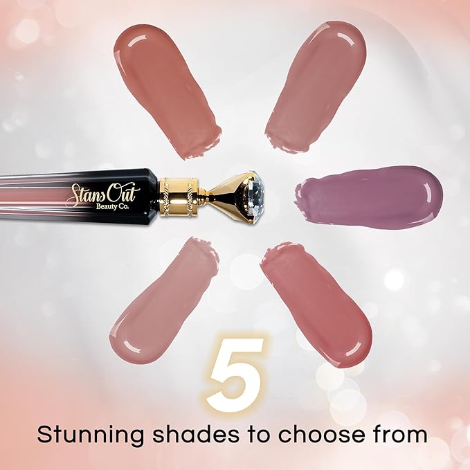 StansOut Beauty Diamond Lustre Fancy Pink Hydrating Lip Gloss | Cute Nude Moisturizing Butter-Smooth Colors | Shades for Naturally Plump & Pout, Sparkling clear finishes & Glossy Choices.