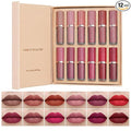 BAISEN DIARY 12 Colors Book Style Velvet Matte Liquid Lipstick Christmas Gift Set Long-Lasting Non-Stick Cup Not Fade Shimmer Nude Lip Gloss Thanks For the Love Lip Set (Set B)