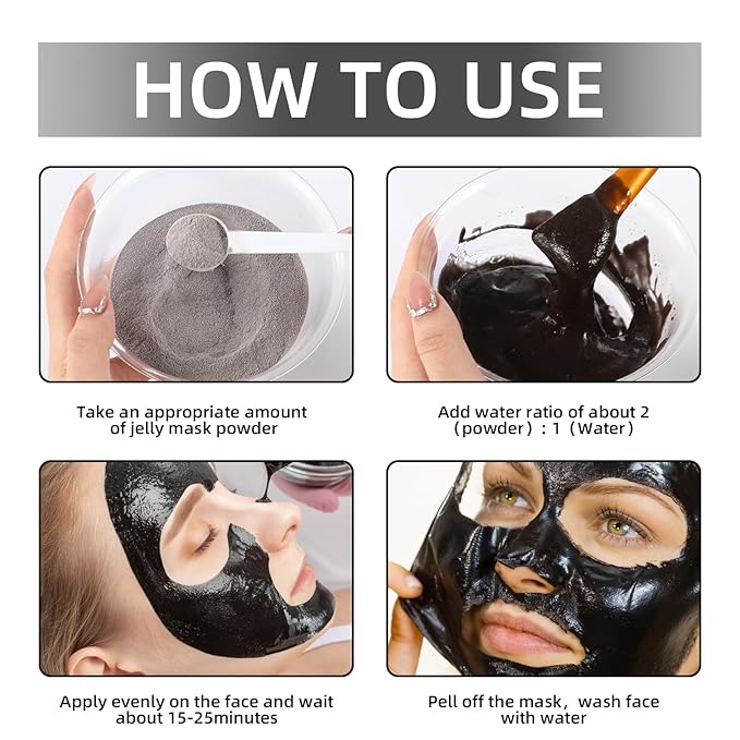 Hydro Jelly Masks for Women Home Spa,Hydrating & Moisturizing Peel-Off Rubber Gel Face Mask Skin Care,Professional Jelly Mask for All Skin Types 23 Fl Oz（Caviar）
