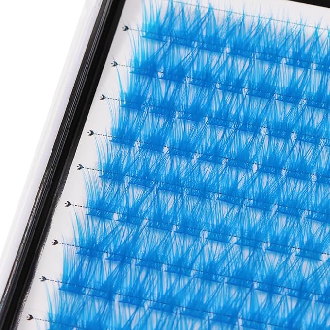 Wide Stem With Various Colored False Eyelashes D Curl Eyelash String 10-20mm Choose Professional Makeup Personal Eyelash String Grafted Eyelash Extension Cluster（Blue -10-12-14-16mm Mixed）