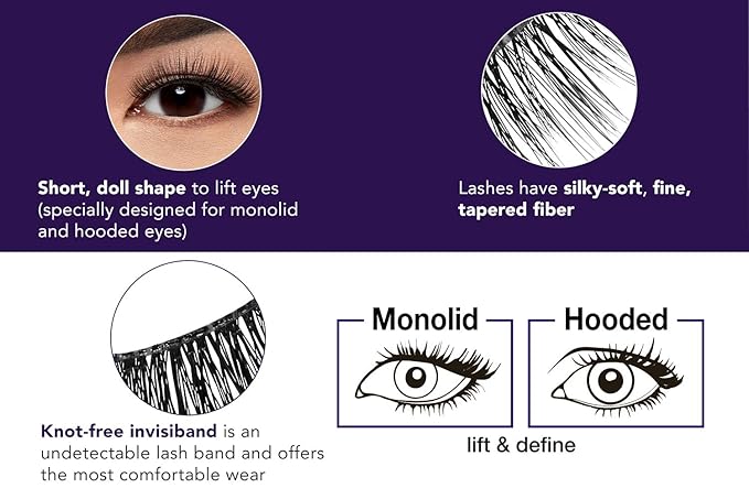 Ardell Lash Extension FX L Curl Lashes – Lift & Define Eyelashes, Natural for Hooded Eyes, Reusable Eye Lash, 4 Pack
