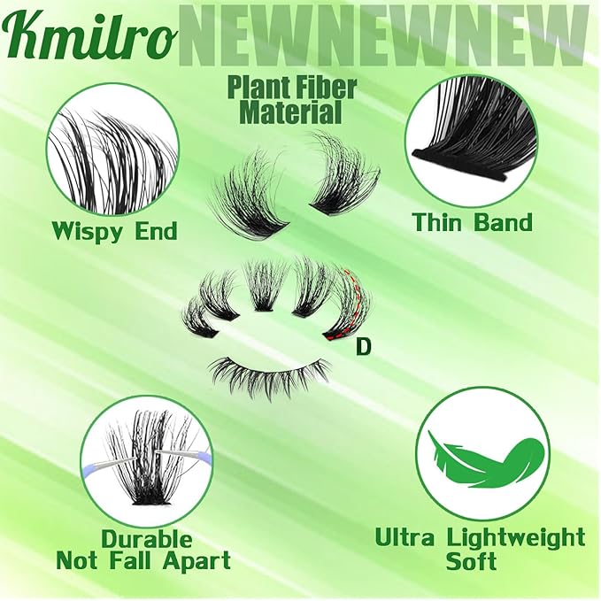 Lash Clusters with Bottom Lashes 10-16mm Volume Cluster Eyelash Extensions Wispy Individual Lashes with Lower Eyelash Clusters 316pcs 150D+200D Thick False Lashes DIY at Home