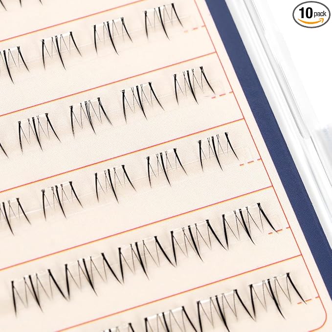 CORINGCO Toktok Hara Light Self Adhesive False Eyelashes, Natural Look, No Glue Needed, Assorted Set of 9/10/11mm, Reusable Lash Clusters Kbeauty (Underpop)