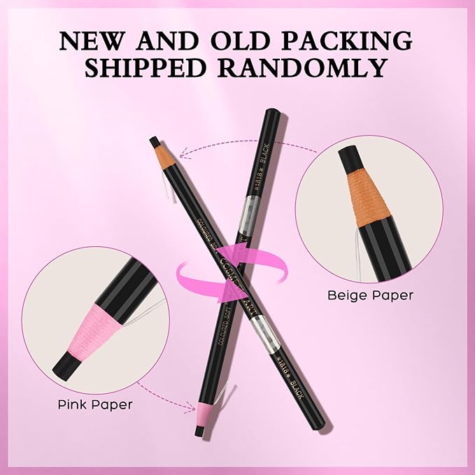Brow Mapping Kit includes 10m X Black&White Mapping String, 50pcs Eyebrow Ruler Stickers,White and Light Beige Brow Concealer & 2 Brow Brushes, Eyebrow Pencil Razor Sharpener and Instruction