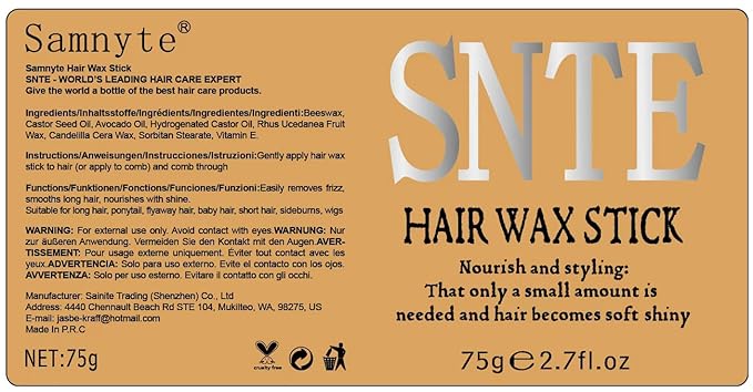 6Pcs Hair Wax Stick Set for Flyaways, Topsy Tail Hair Tools for Women, Teen Girls & Kids, Slick Back Hair Brush, Bun Accessories, Non-greasy Styling Tools Slick Stick, 2.7 Oz