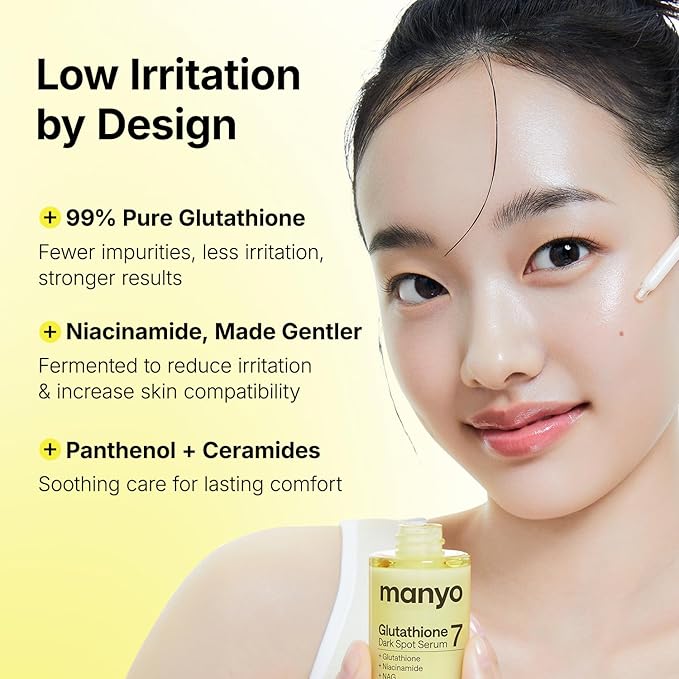 MANYO Glutathione 7 Dark Spot Serum, Niacinamide Serum for Uneven Skin Tone, Dark Spot Remover for Face & Radiance Booster, Korean Skincare, 1.01 fl.oz (30ml)