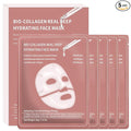 5PCS Bio-Collagen Face Mask, Bio-collagen Real Deep Mask, Collagen Mask Overnight, Hydrating Hydrogel Masks, Anti Aging, Firming, Elasticity Improvement, for All Skin Types, 1.19 Fl Oz