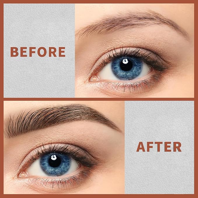 4-Fork Tip Microblading Eyebrow Pen - 2-in-1 Waterproof Eyebrow Pencil, Long-Lasting Natural Hair-Like Brows, Smudge-Proof & Easy to Use (03#Grey)