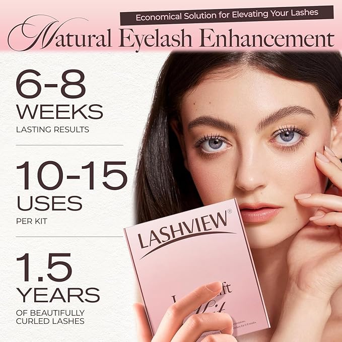 LASHVIEW Lash Lift Kit,Eyelash Perm Kit,Liquid Set,Semi-Permanent,Curling Perming,Wave Lift Extension Perm Se
