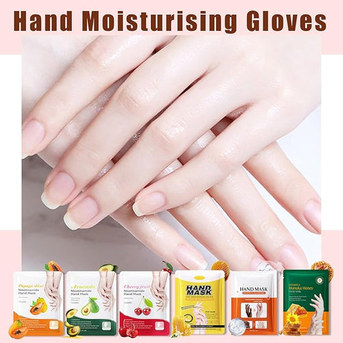 12PCS Hand Mask for Dry Cracked Hands,Nourishing Moisturizing Gloves,Hands Moisturizer for Deep Moisturizing,Silky Smooth Gloves,Hand Care Mask Set(B)