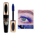 Blue Waterproof Mascara for Eyelashes - 5D Silk Fiber Lash, Long Lasting, Smudgeproof, Lengthening, Defining, Curling, Volumizing - Colorful Eye Makeup for Party and Stage Use