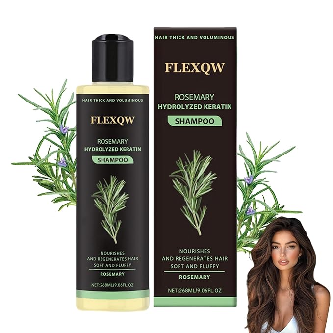 Rosemary Hair Growth Shampoo, 265ML Natural Thickening & Strengthening Shampoo with Hydrolyzed Keratin for Thinning Hair & Hair Loss for Women and Men, Nourishes and Repairs Hair Scale.