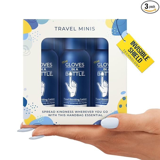 Gloves In A Bottle – Shielding Lotion for Dry Skin, Hand Lotion Travel Size, Protects & Restores Dry Cracked Skin (Travel Mini)