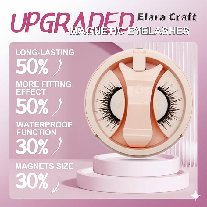 Magnetic Eyelashes,Magnetic Eyelashes With Applicator,No Glue Needed Soft Lashes Kit,Reusable False Lashes Natural Look(L13)