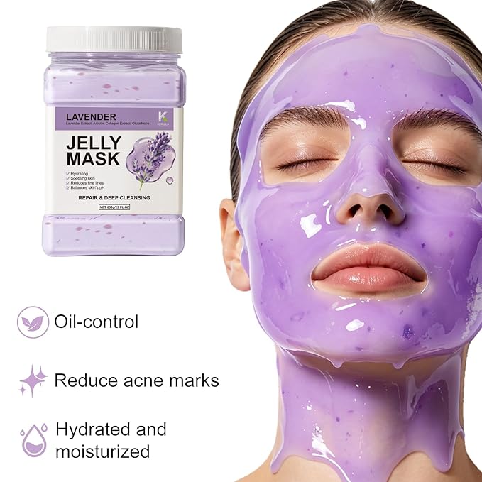 Lavender Jelly Masks For Facials Professional, Jelly Masks Powder For Facial Mask, Hydrojelly Jelly Gel Face Mask For Peel Off, Hydrating Mask for Face Skin Care Of Home Spa