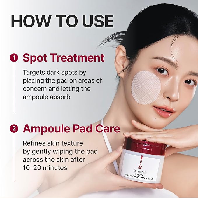 Centellian 24 Madeca Mela Capture Ampoule Pad (Evening, 5.58fl oz / 60 pcs) - Highly Concentrated Ampoule Pads for Tone Correcting, Vegan, Korean Skin Care. Niacinamide, TECA, Madecassic Acid.