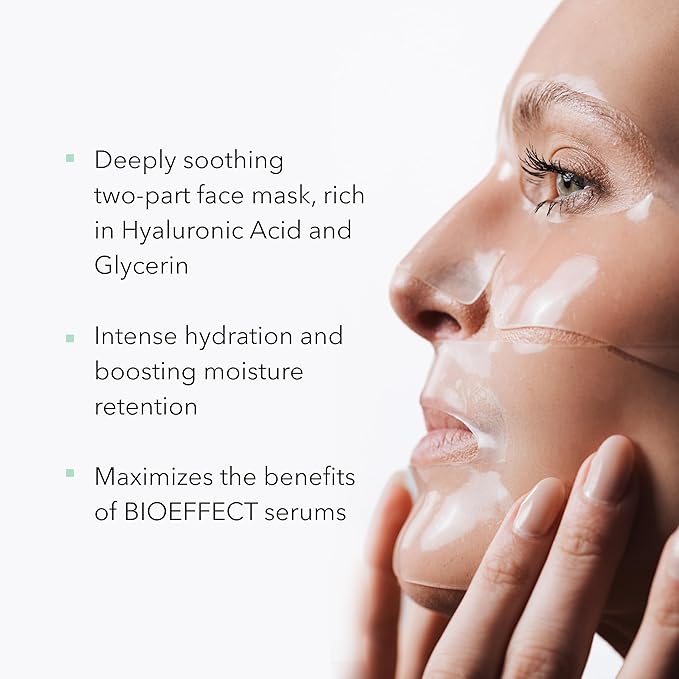 Bioeffect Imprinting Hydrogel Face Mask | Soothing Two-Part Hydrogel Mask for Intense Hydration, Plumper & Smoother-Looking Skin, 6 Masks