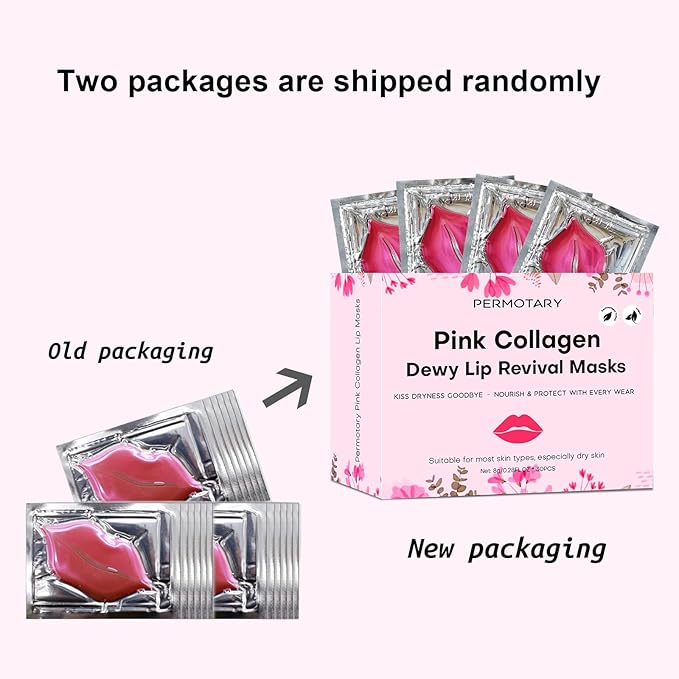 30 PCS Moisturizing Collagen Lip Mask Crystal Mouth Care Pads Mask for Moisturizing & Reducing Chapped, Smoothing Fine Lines Lip Patches with Moisture Essence for Gifts