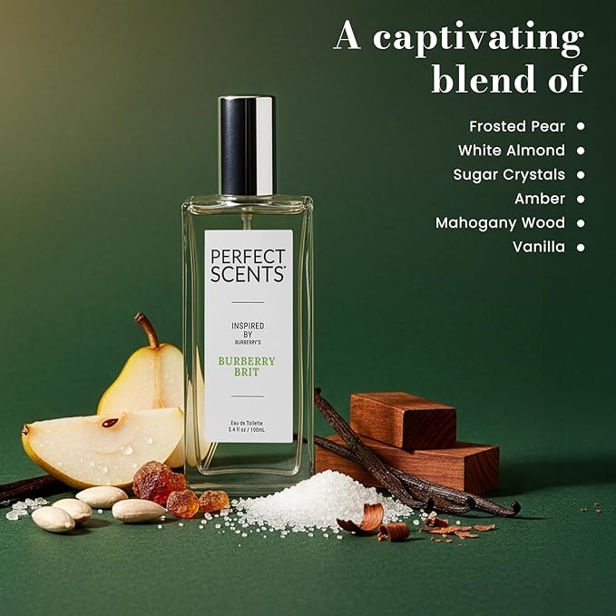 Perfect Scents Fragrances, Inspired by Burberry’s Burberry Brit, Women’s Eau de Toilette, CLEAN, Vegan, Paraben-Free, Phthalate-Free, Never Tested on Animals, 3.4 Fluid Ounces