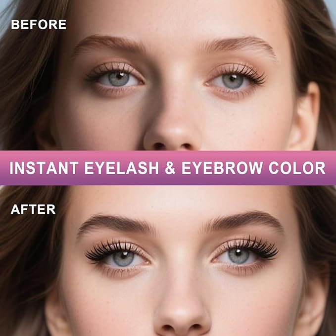 Eyelash & Eyebrow Color Kit,Professional Instant Lash & Brow Color Kit with Natural Results,Easy to Use,Eye Brow & Eye Lash Coloring Set DIY Hair Coloring for Salon Home Use 7ml (Black)