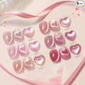 Born Pretty Pink Cat Magnetic Eye Gel Nail Polish,6 Colors Jelly Nude Light Pink Glass Crystal Glitter Shimmer Magnetic Gel Polish, Soak Off U V Gels Valentine's Day Manicure Collection