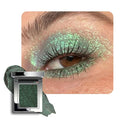 KYDA Chameleon Smoky Green Eyeshadow, Chameleon Chrome Metallic Eye Shadow, Smooth Pressed Powder Palette, High Pigment Glitter Eyeshadow, Lasting Eye Glitters Makeup with Mirror