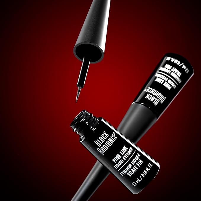 Black Radiance Fine Line Liquid Eyeliner, Black, 0.12 Fluid Ounce