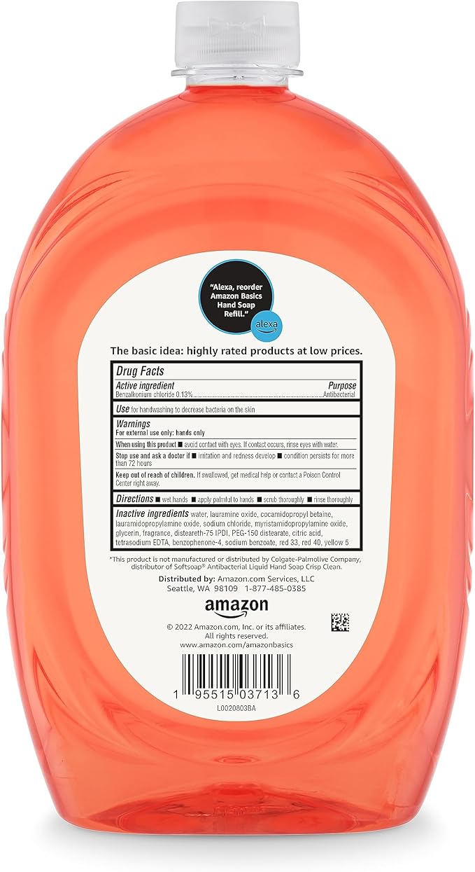 Amazon Basics Liquid Hand Soap Refill, Light Moisturizing, Triclosan-Free, Phthalate-Free, Paraben-Free, Citrus, 50 Fl Oz (Pack of 1) (Previously Solimo)