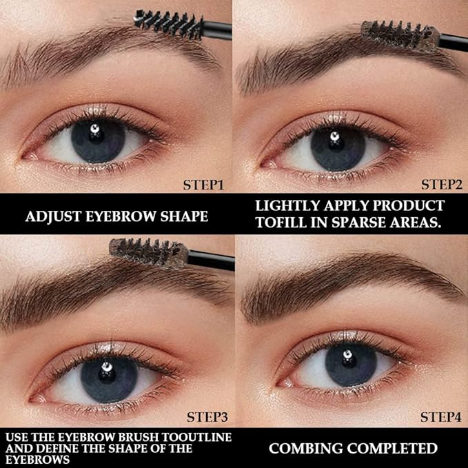 Kaely 2Pcs Thickening Brow Mascara, Tinted Eyebrow Gel Waterproof, Eyebrow Color Makeup, Vegan, Cruelty Free, maquillaje gel para cejas a prueba de agua, 07 Espresso