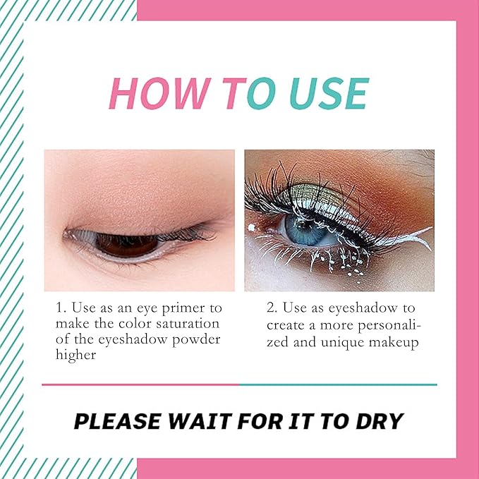 LOKFAR 2 Pack Matte Eyeshadow Primer for Oily Lids White Eyeshadow No Crease Eye Primer Makeup Eyeshadow Base Waterproof & Smudge-proof & Long Lasting Cream Liquid Eye-shadow for All Shadows (Set A)
