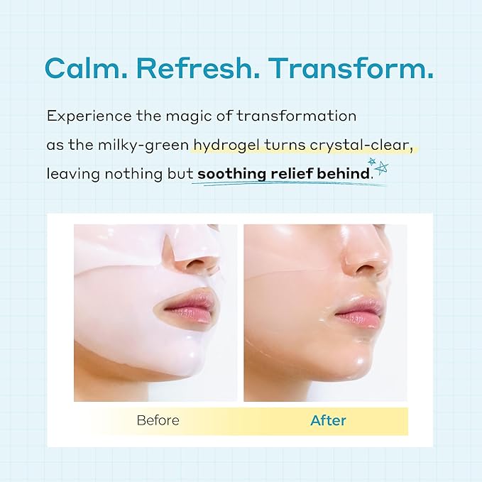 MENTAVITA™ Calming Fresh Hydrogel Mask – Cooling & Soothing Overnight Mask for Heated and Sensitive Skin (32g x 5ea)