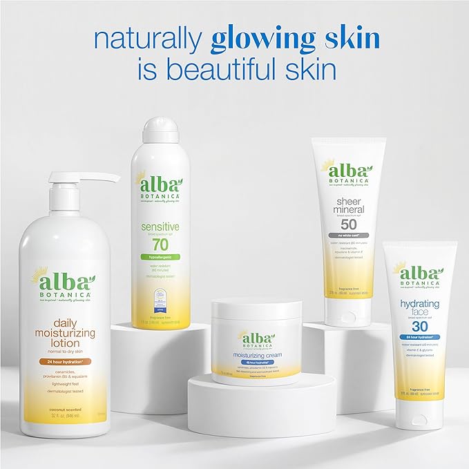 Alba Botanica Mineral Sunscreen Lotion SPF 50, Broad Spectrum, Fragrance Free, 3 Fl Oz (Packaging May Vary)