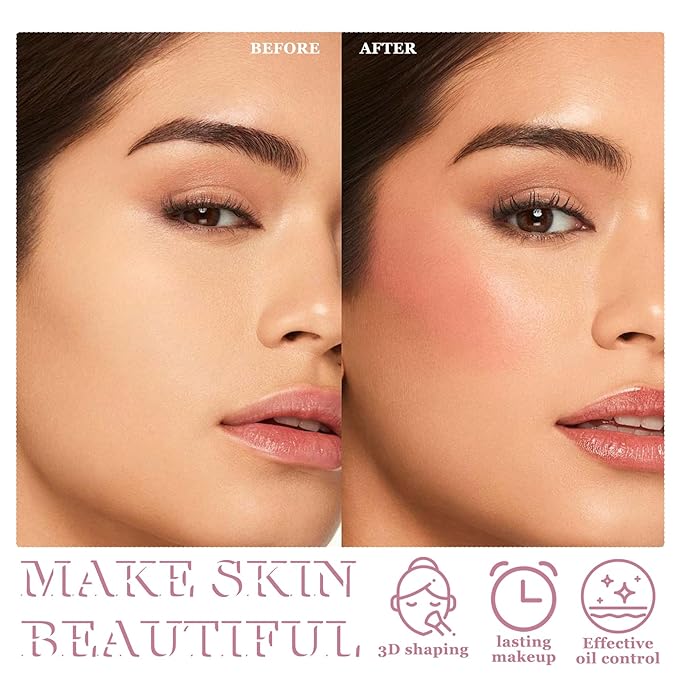 4Pcs Cream Contour Stick Makeup Kit,Shades with Highlighter,Brush Stick,Cream Bronzer for Sculpt the Cheeks,Long-lasting Waterproof Lightweight Contour Set A