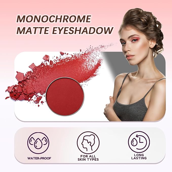 Refillable Eyeshadow Palette - Matte/Glitter/Duo-Chrome Pressed Powder & Cream Formula, Neutral/Shimmer/Smokey Multichrome, Travel-Friendly Iron Pan Refills (Matte, D40)