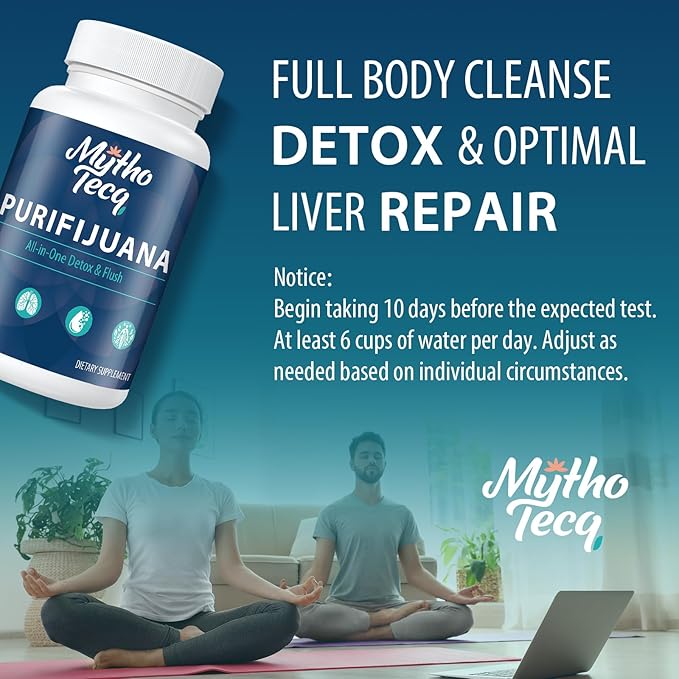 MythoTecq 90,000 MG Detox and Cleanse, Body Detox for Men & Women, Fast Detoxification, Kidney Cleanse & Repair, Natural Herbal Premium Formula for Liver, Digestion & Mood, 60 Caps