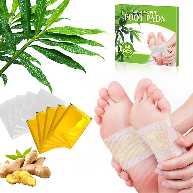 48 Packs Ginger Foot Pads, Suitable for Home or Travel Use