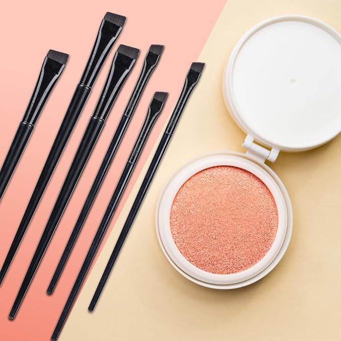 16 Pcs Eyeliner Brush Eyebrow Tint Brushes Brow Brushes Set Flat Tapered Eyebrow Concealer Ultra Thin Christmas Makeup Brush Fine Angled Slanted Eye Shadow Applicator Sticks Brushes