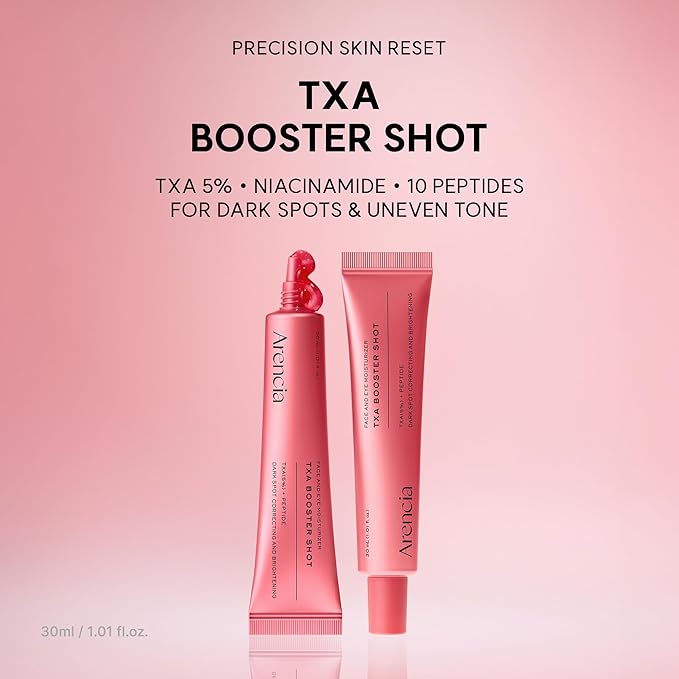 Arencia TXA Booster Shot Serum with 5% Tranexamic Acid & Peptides, Skin Tone Balancing & Hydration Support, Lightweight Daily Skincare, 30 mL / 1.01 fl. oz.