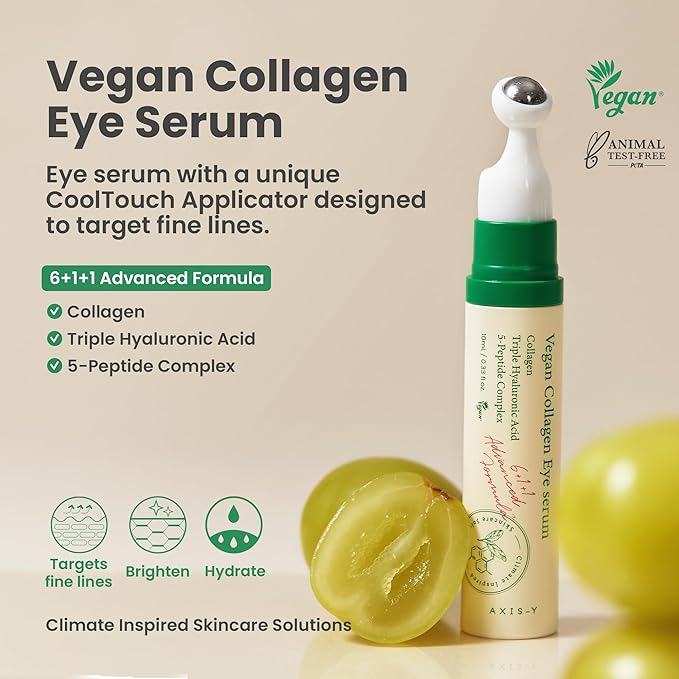 AXIS-Y Lip & Eye Set - Vita Glow Lip Oil Dreamy Olive & Vegan Collagen Eye Serum - Amazon Exclusive Korean Skin Care Kit - Limited Edition Hydra Barrier Duo for Lips & Eyes