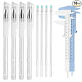 Eyebrow Mapping Kit, 4Pcs Eyebrow Microblading Marker Pens with 4 Replacement Refills and 2 Ruler, Eyebrow Makeup Position Mapping Mark Tools for Eyebrow Lip Skin
