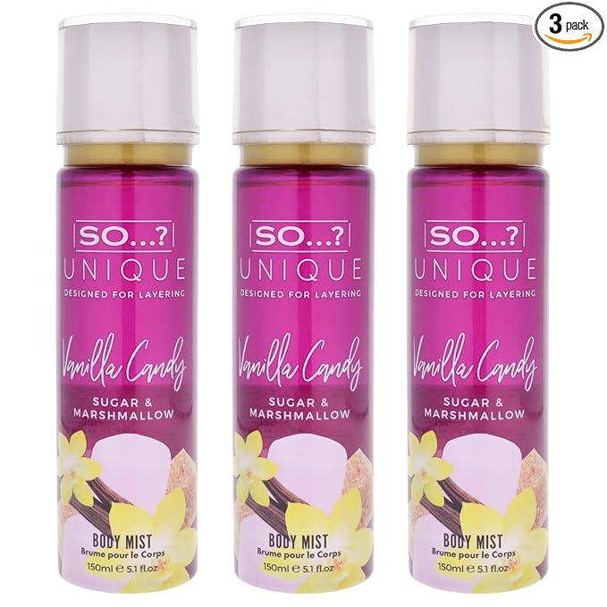 Unique Body Mist - Vanilla Candy by So…? for Women - 5.1 oz Body Mist - Pack of 3