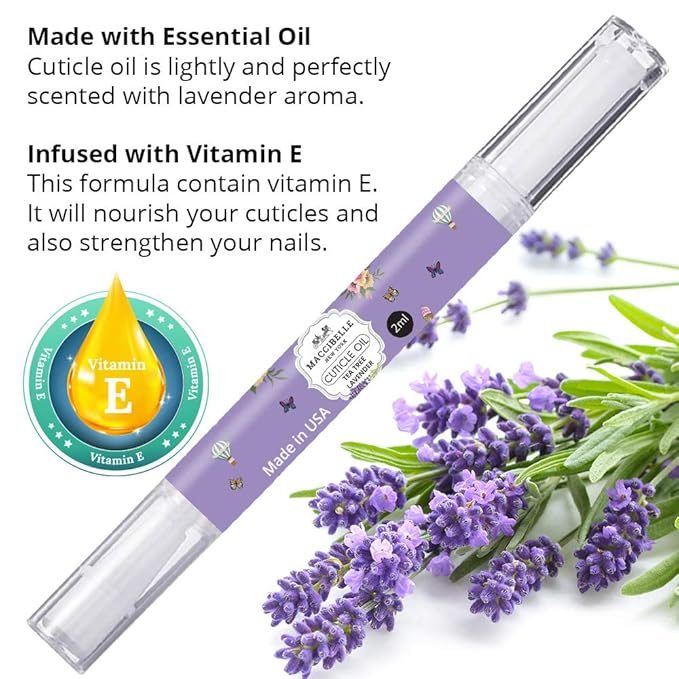Lavander Pure Cuticle & Nail Oil Pen 2ml Heals Dry Cracked Cuticles.